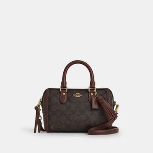 Mini Rowan Crossbody Bag In Signature Canvas With Fringe